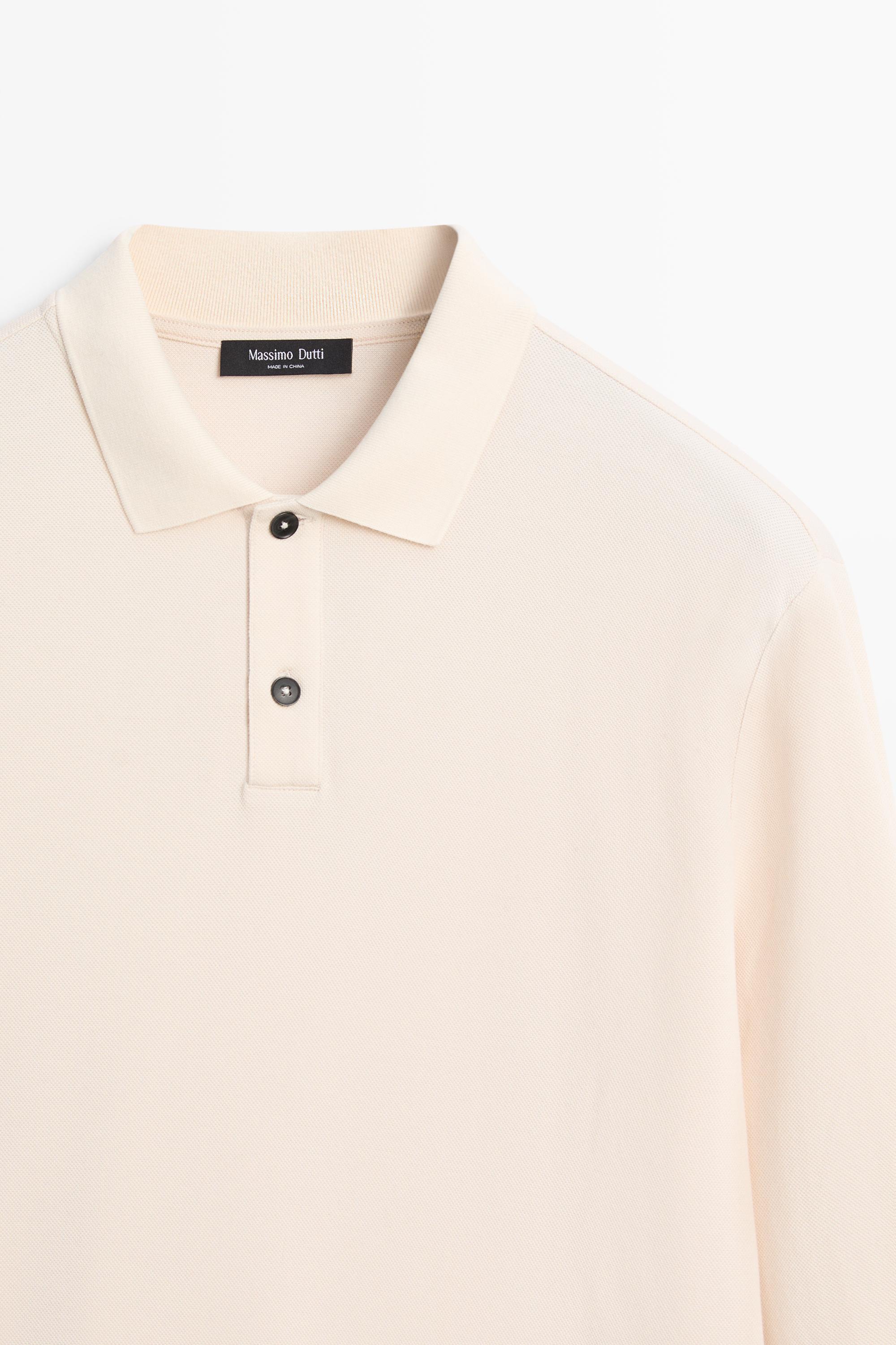 100% cotton micro-textured knit polo shirt